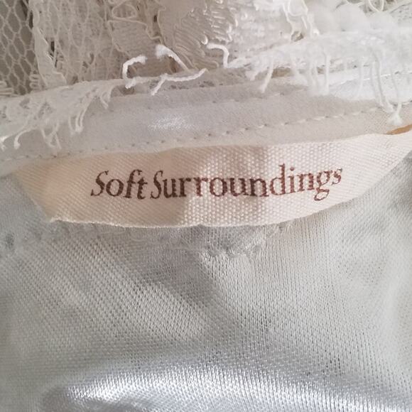 Soft Surroundings Womens Large Ivory Lace Embroidered Lined Long Sleeve Top - Picture 7 of 9